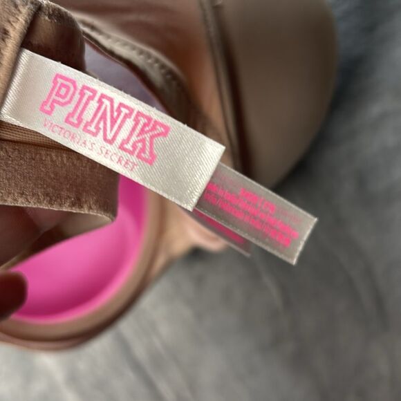Victoria’s Secret Pink Push-up  Underwire Tan Beige Strapless Bra Size 34DD - Picture 6 of 7
